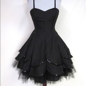 Morgan and Co Black Dress Small with Ruffles